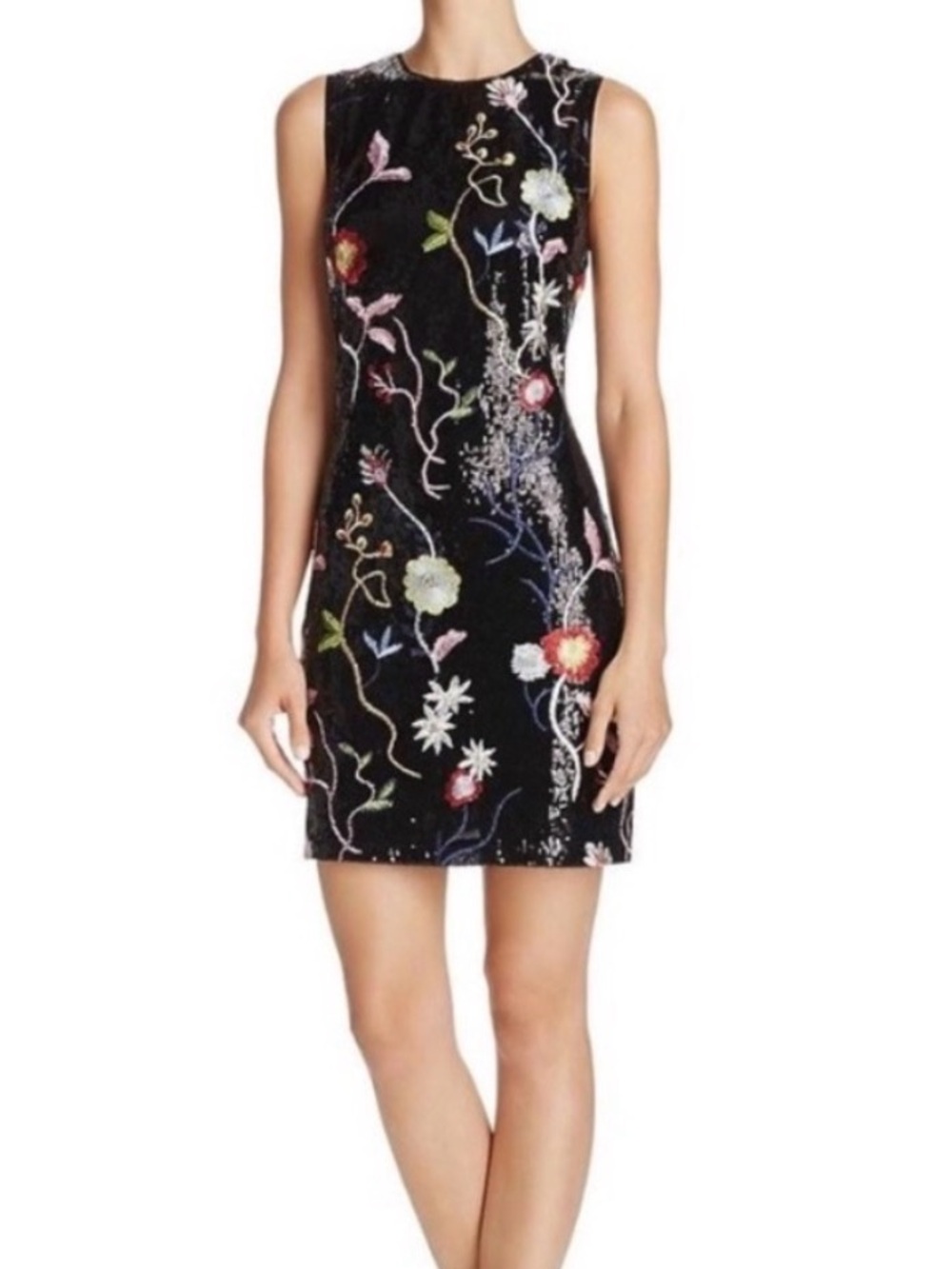 Sunset + Spring Floral Embroidered Sequin Mini Dress Size S
